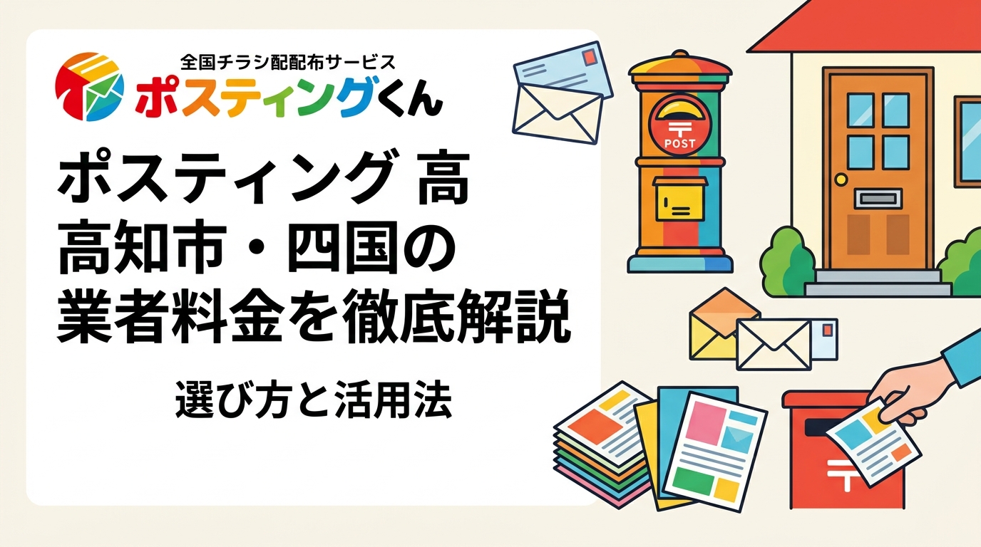 高知市・四国エリアのポスティング料金の目安や業者の選び方を実務視点で解説。GPS配布報告・明朗会計の全国対応業者を活用して集客チラシを効果的に配る方法がわかります。