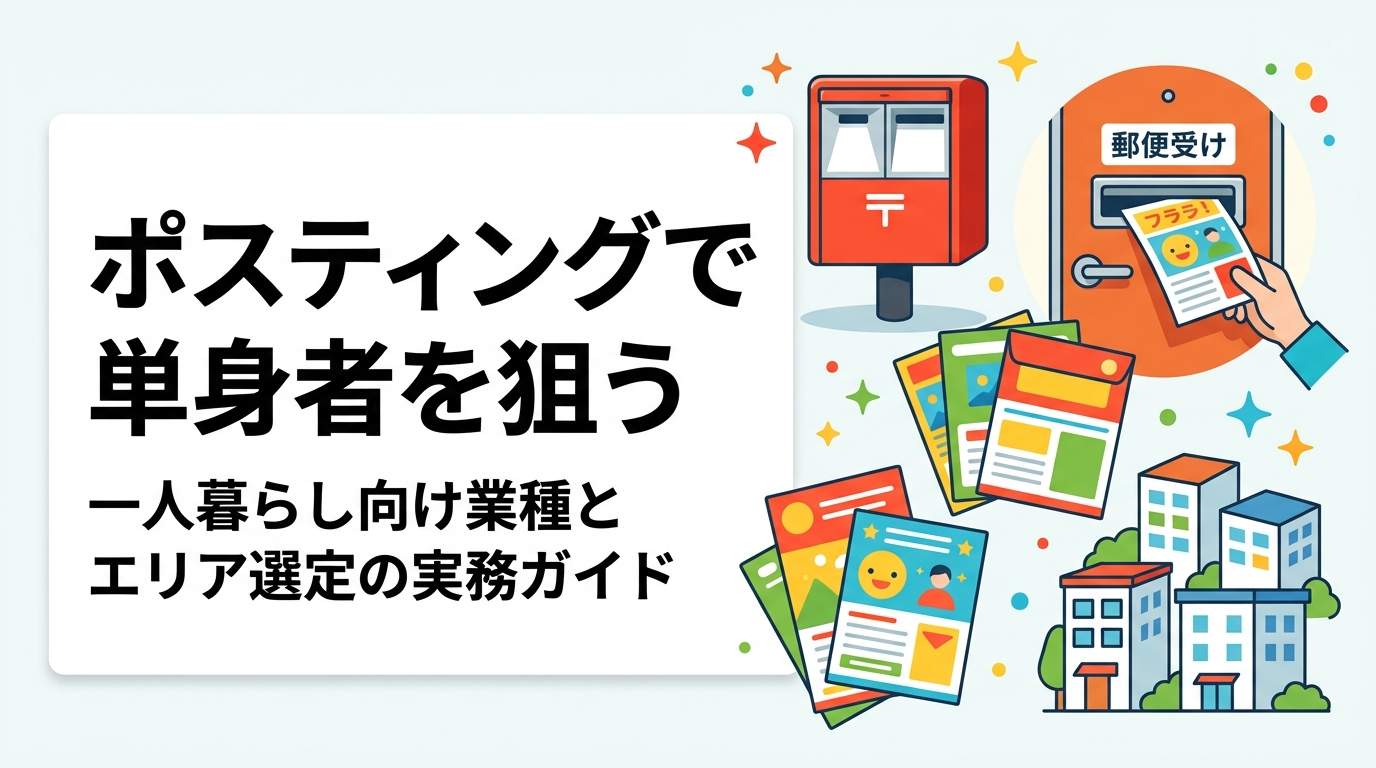 ワンルーム・単身向けアパートが集中するエリアへのポスティングが有効な業種を徹底解説。デリバリー・クリーニング・美容系など業種別の訴求ポイントとエリア選定の実務手順を具体的にまとめました。