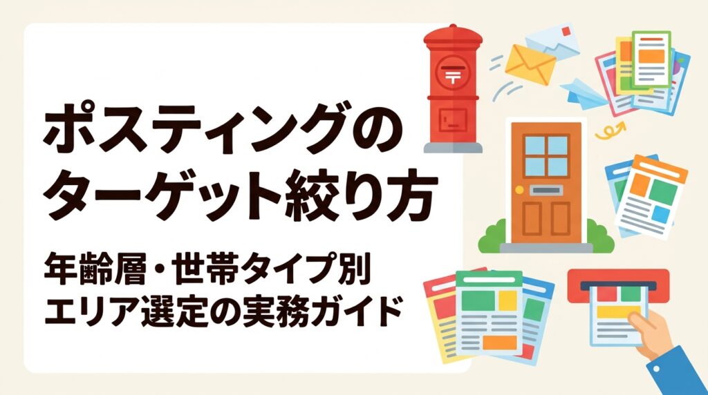 ポスティングでファミリー層・高齢者・単身者に効率よく届けるエリア選定の方法を解説。国勢調査データやGPS配布報告と組み合わせた精度向上策まで実務的に紹介します。