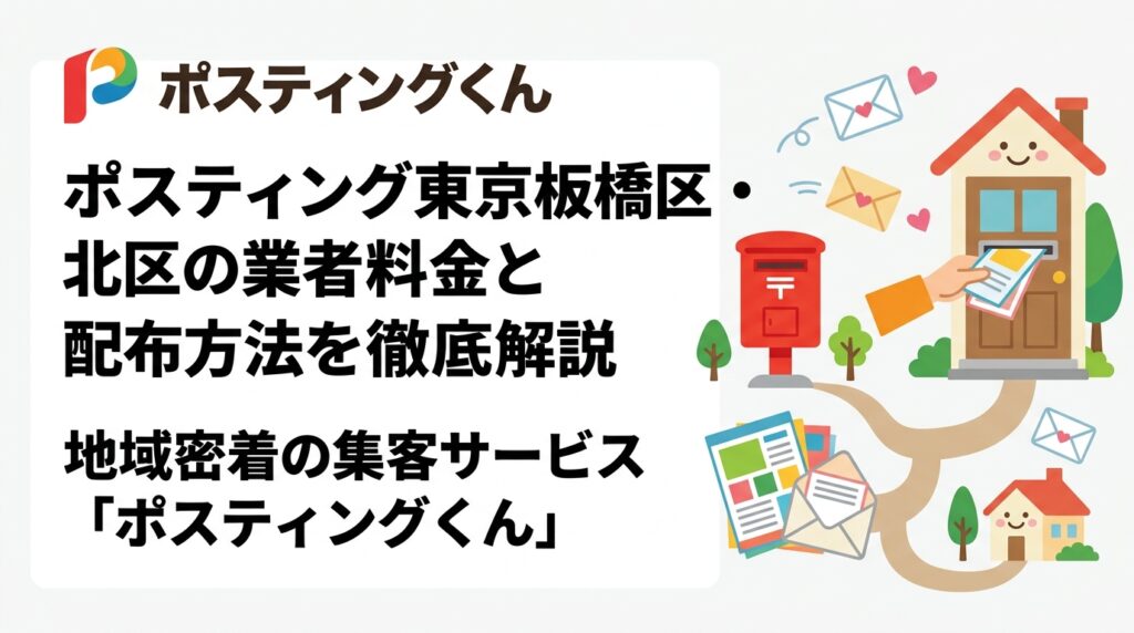 東京・板橋区と北区でポスティングを検討中の事業者向けに、エリア特性・配布方法の選択肢・料金目安を実務的に解説。GPS報告で安心の業者選びのポイントも紹介します。