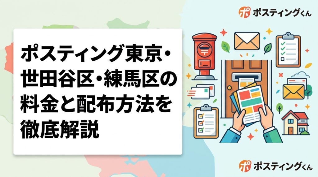 東京都世田谷区・練馬区でのポスティング料金の目安や配布方法の選び方を実務的に解説。軒並み配布・マンション集中など住宅密集エリアならではの活用法と追加費用なしの明朗会計をご紹介。