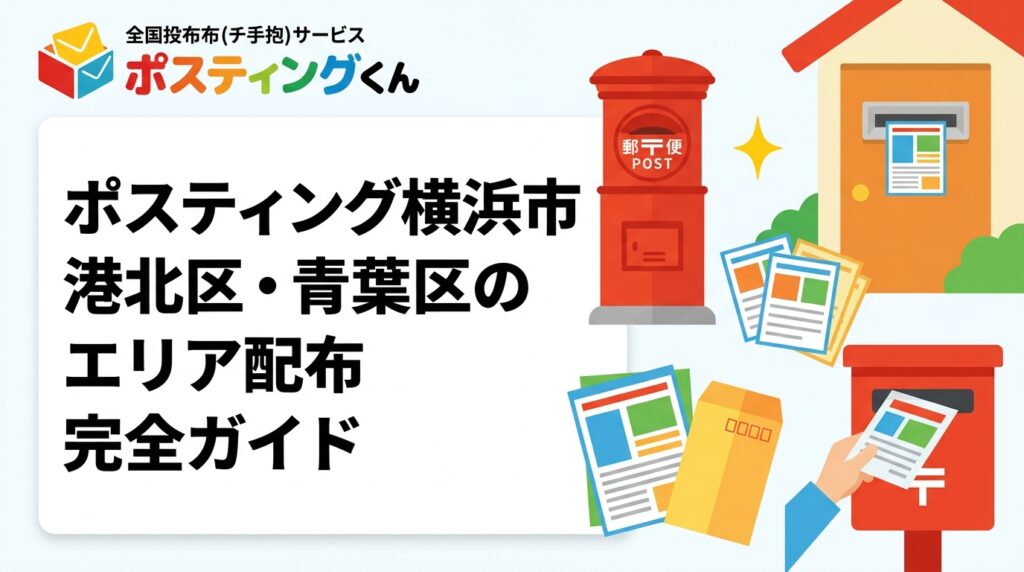 横浜市の港北区・青葉区・都筑区など住宅密集エリアでポスティングを検討中の方へ。区別の人口特性・料金目安・GPS配布報告の安心感・効果的な配布方法をわかりやすく解説します。