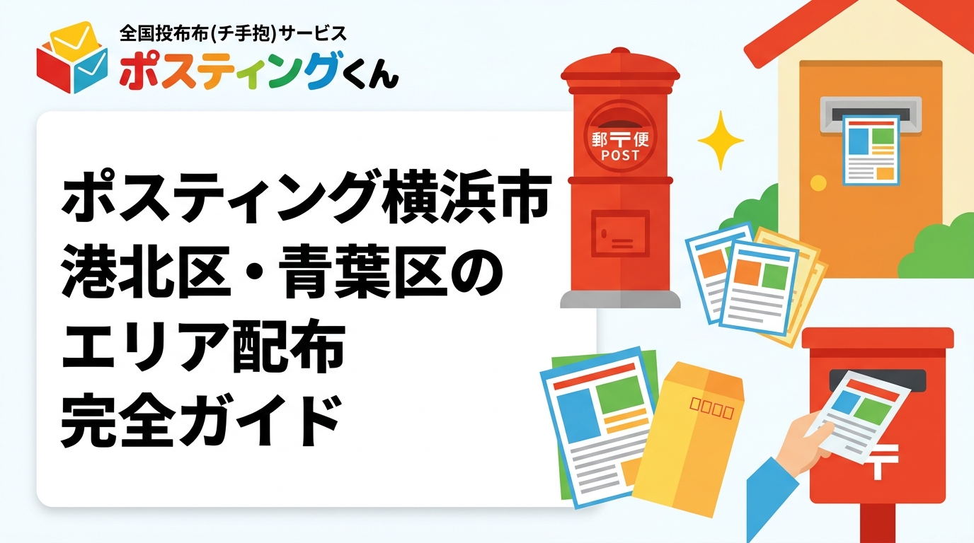 横浜市の港北区・青葉区・都筑区など住宅密集エリアでポスティングを検討中の方へ。区別の人口特性・料金目安・GPS配布報告の安心感・効果的な配布方法をわかりやすく解説します。