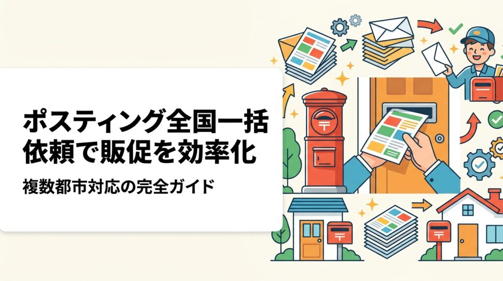 全国展開企業の販促担当向けに、ポスティングを全国一括で依頼するメリットと選び方を解説。窓口統一・品質均一・GPS報告一元管理で、複数地場業者への個別発注の手間を解消します。