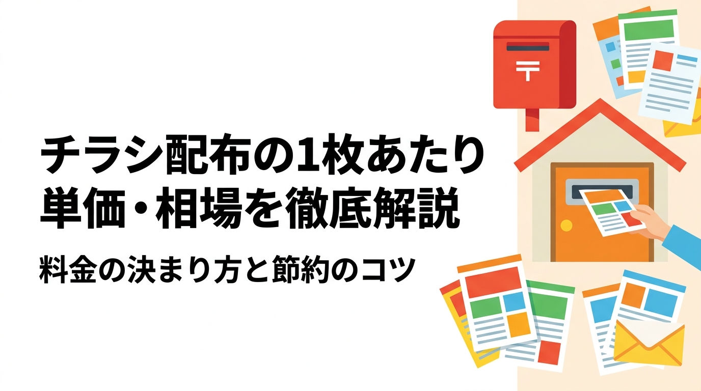 チラシ配布の1枚あたり単価の相場と料金の仕組みをわかりやすく解説。エリア・枚数・配布方法・印刷込みかどうかで単価がどう変わるか、実務的な視点でまとめました。