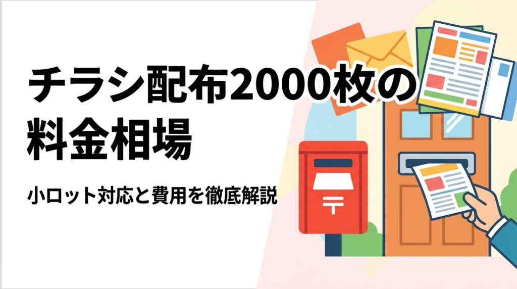 チラシ2000枚のポスティング料金の目安や相場レンジを解説。エリア・配布方法・時期による変動要因、小ロット対応できる理由、GPS報告で確認できる安心感まで実務的に紹介します。