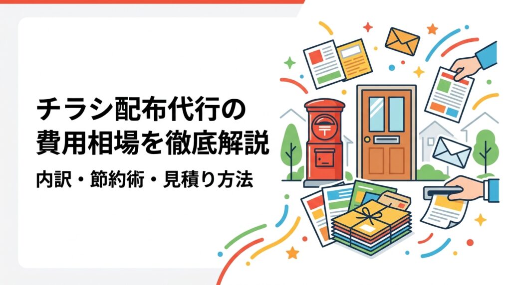 チラシ配布代行の費用相場をわかりやすく解説。印刷費・デザイン費・配布費の内訳や、エリア・枚数による変動要因、コストを抑えるコツまで初心者向けに整理。無料見積りも受付中。