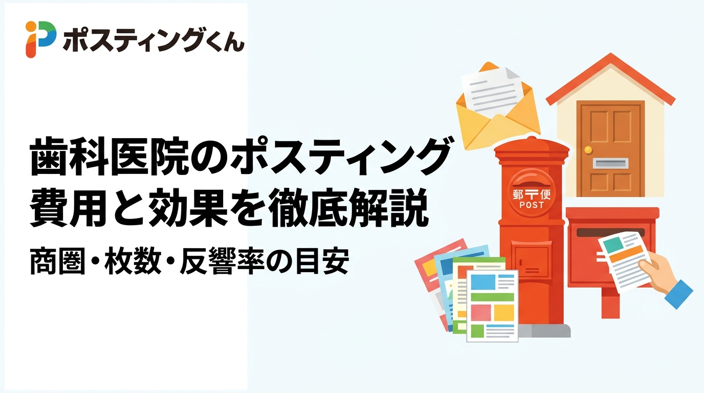 歯科医院のポスティングにかかる費用や反響率の目安、商圏設定のコツをわかりやすく解説。GPS配布証明で安心の集患チラシ配布をお考えの院長・担当者必見の実務情報です。
