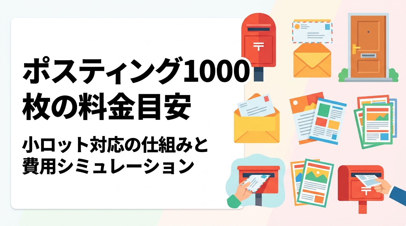 ポスティング1000枚の料金目安や費用シミュレーションを解説。小ロットでも対応できる理由、GPS配布報告による確認方法、効果的な活用法まで初めての方にわかりやすく紹介します。