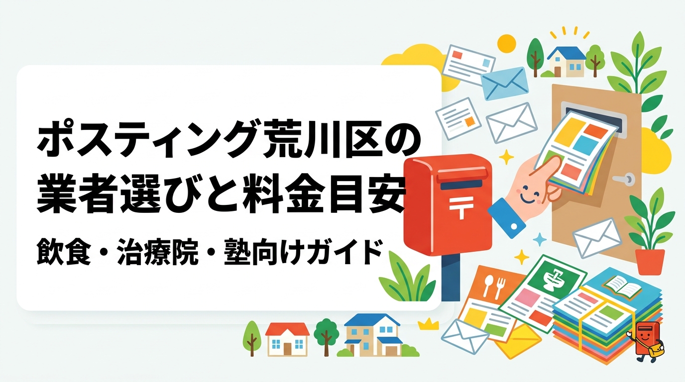 荒川区でポスティングを検討中の飲食店・治療院・学習塾向けに、業者の選び方・料金目安・配布エリアの地域特性をわかりやすく解説。GPS報告・小ロット対応・明朗会計の強みも紹介します。