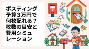 ポスティングの予算3万円でどれくらいの枚数が配布できるか、相場レンジと費用シミュレーションを詳しく解説。小ロット・印刷込みの費用感も紹介。エリアや時期で変動するため、正確には無料見積りをご活用ください。