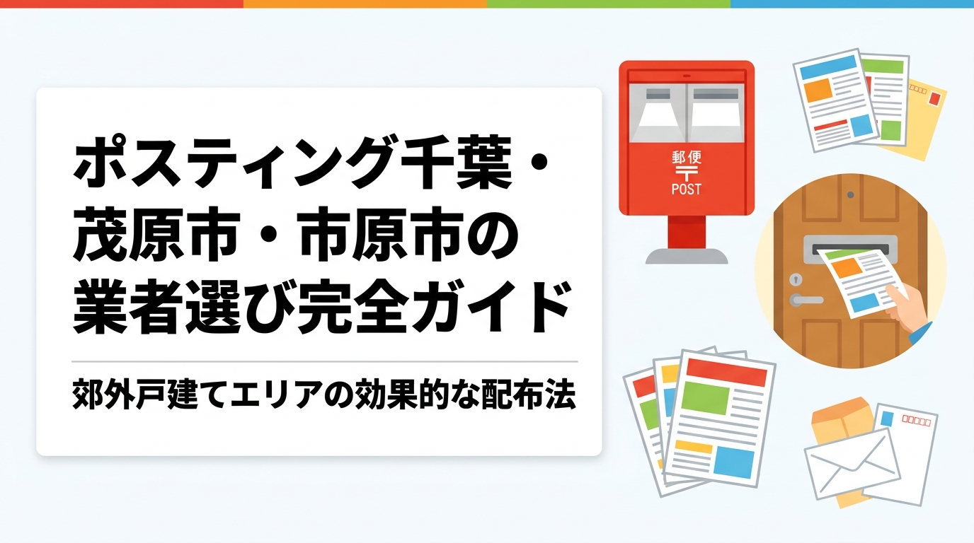 千葉南部の茂原市・市原市でポスティングをお考えの事業者向けに、郊外エリアの特性・戸建て軒並み配布の効果・都市部との単価差の目安・業者選びのポイントを実務的に解説します。