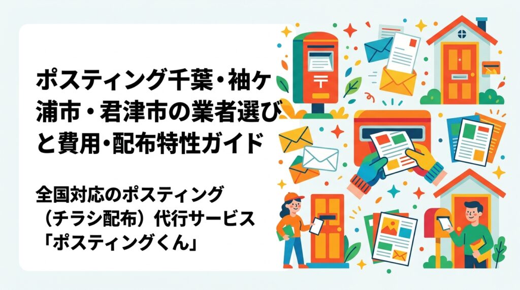 袖ケ浦市・君津市でポスティングを依頼したい方向けに、郊外エリアの配布特性・枚数と費用の目安・業者選びのポイントをGPS管理対応の全国業者が詳しく解説します。