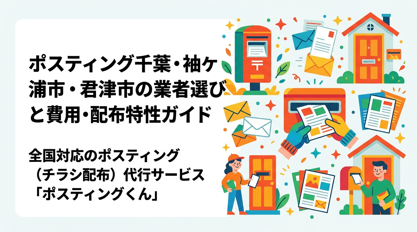 袖ケ浦市・君津市でポスティングを依頼したい方向けに、郊外エリアの配布特性・枚数と費用の目安・業者選びのポイントをGPS管理対応の全国業者が詳しく解説します。