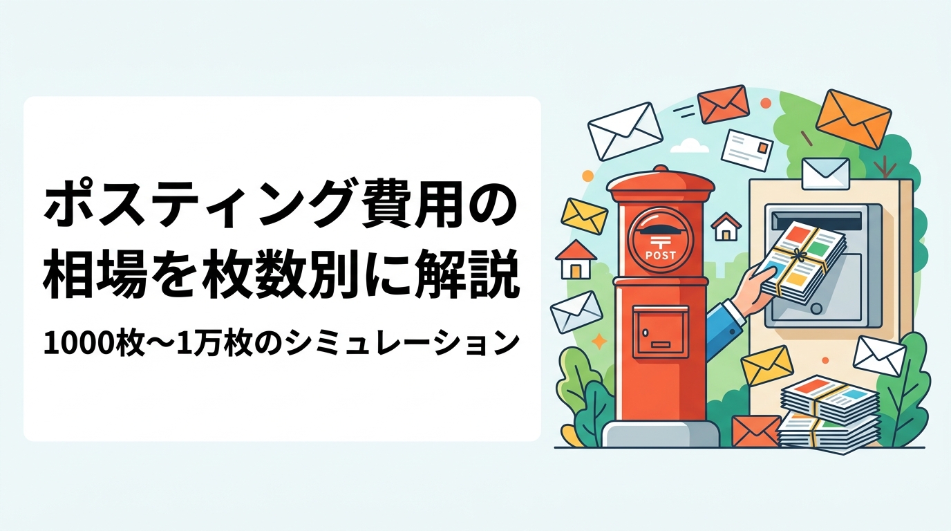 ポスティングの費用相場を1000枚・3000枚・5000枚・1万枚ごとにシミュレーション形式で解説。戸建て・集合住宅の単価差、エリアや時期による変動、小ロット対応や明朗会計の強みも詳しく紹介します。