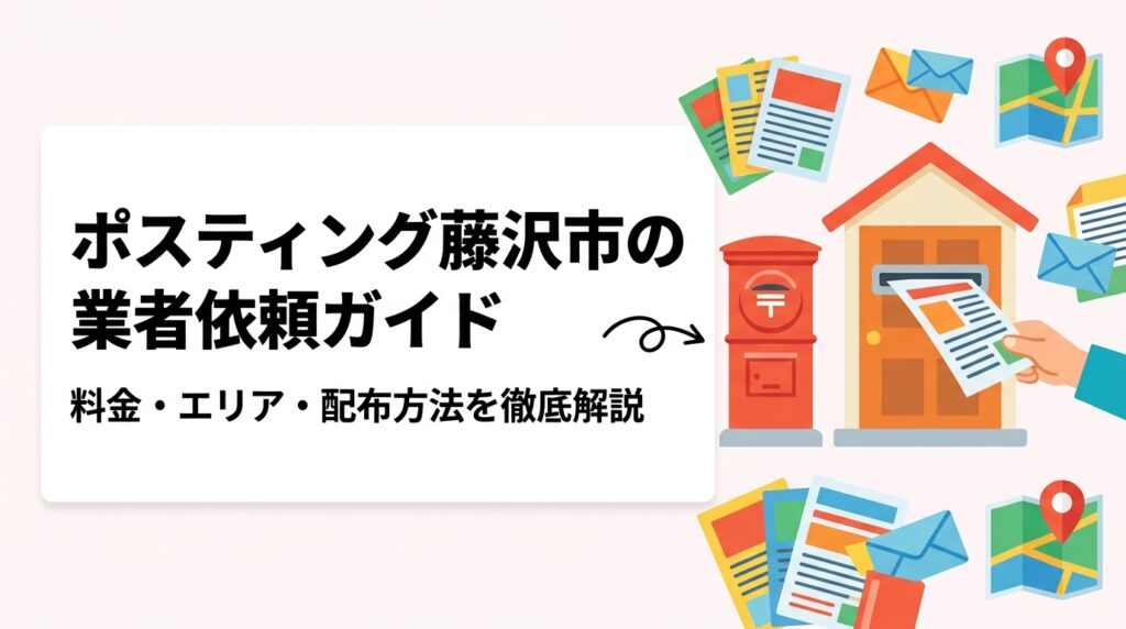 藤沢市でポスティングを業者に依頼する際の料金目安・配布エリア・軒並み配布と集合住宅集中の選び方を実務的に解説。GPS報告で安心のポスティングくんが小ロットから対応します。