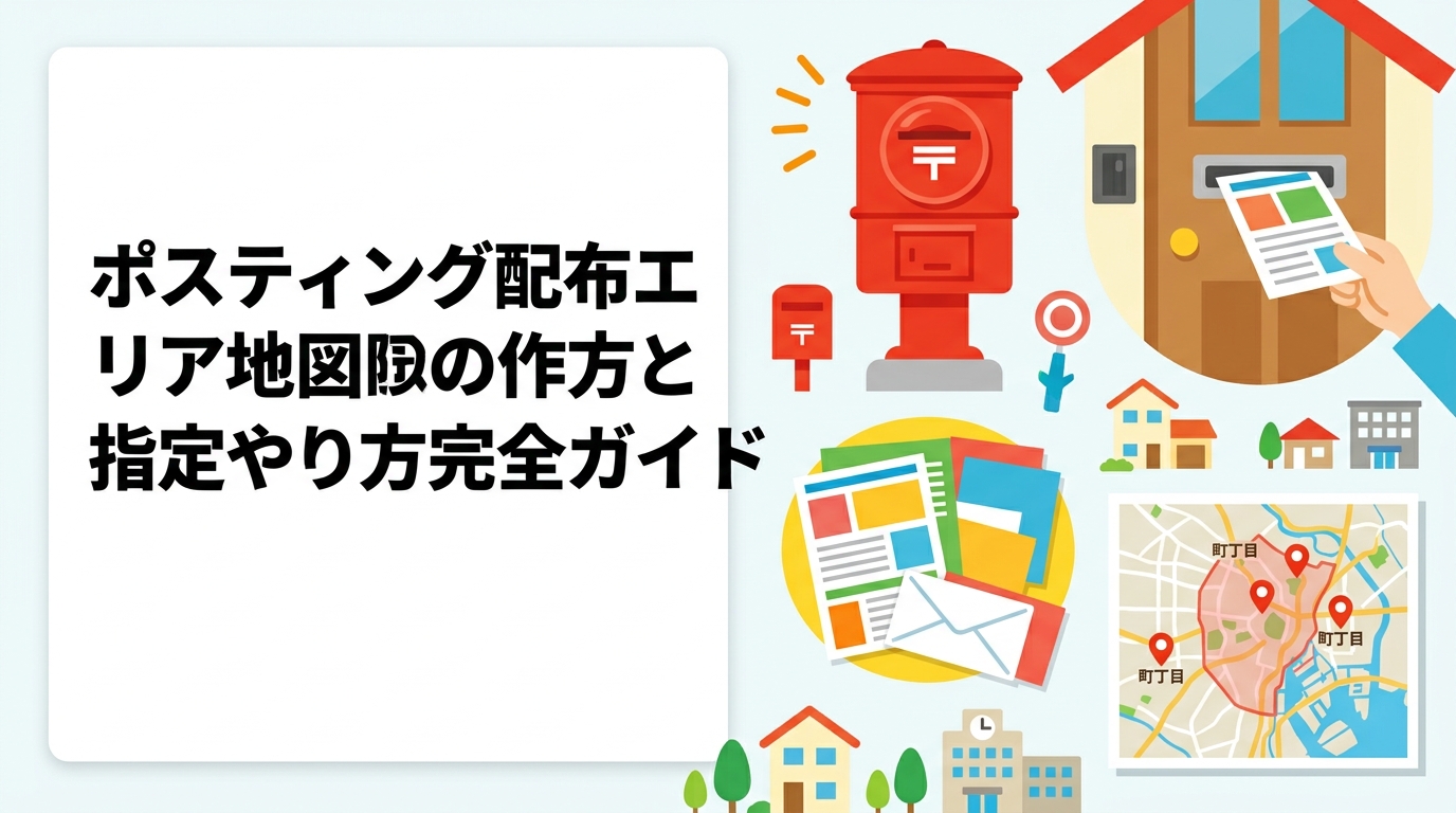 ポスティングの配布エリア地図の作り方を解説。Googleマップを使った町丁目単位の指定方法、業種別商圏の考え方、業者への伝え方まで初めての方にも分かりやすく説明します。