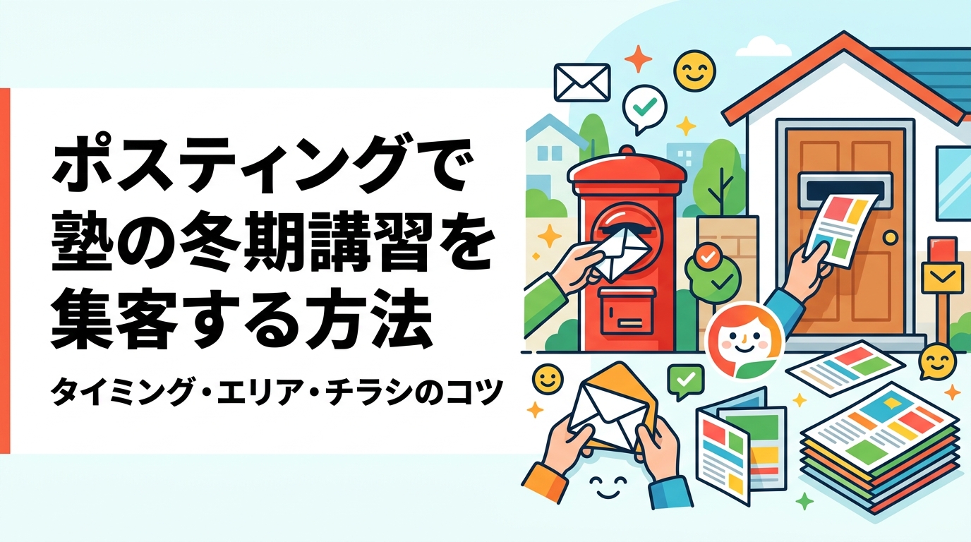 学習塾の冬期講習募集にポスティングが有効な理由を実務目線で解説。配布タイミング・エリア選定・チラシのポイント・反響率の目安まで、塾オーナー・教室長が知りたい情報を網羅。