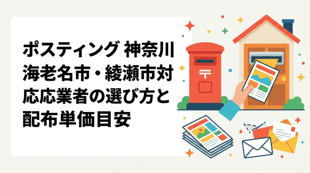 神奈川県・海老名市と綾瀬市でポスティングを検討中の飲食・リフォーム・美容の事業者向けに、住宅地特性・配布単価・業者選びのポイントと依頼の流れを実務的に解説します。