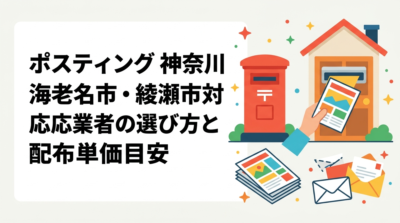 神奈川県・海老名市と綾瀬市でポスティングを検討中の飲食・リフォーム・美容の事業者向けに、住宅地特性・配布単価・業者選びのポイントと依頼の流れを実務的に解説します。