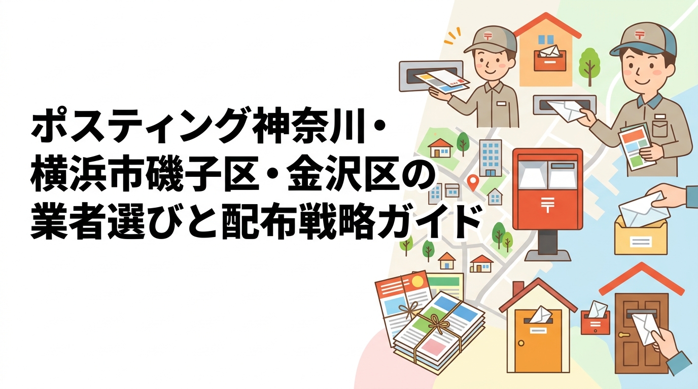 横浜市磯子区・金沢区でポスティングを検討中の事業者向けに、地域の住宅構成や配布単価目安、エリア指定の手順、GPS報告の仕組みまで実務的に解説します。