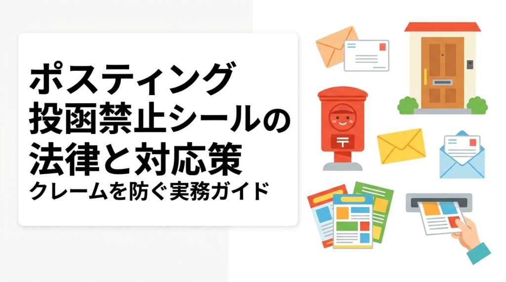 「チラシお断り」シールへの対応義務と法的位置づけを中立に解説。投函禁止物件のリスト管理やクレーム防止策、業者選定のポイントまで実務的に説明します。