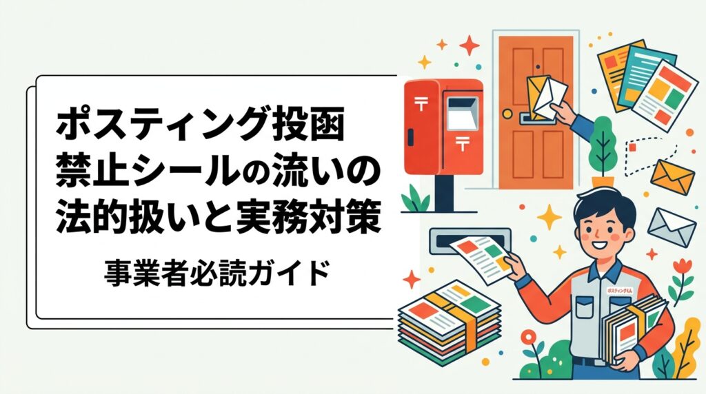 「チラシお断り」シールや投函禁止の張り紙がある物件へのポスティングが法的にどう扱われるかを解説。不法行為リスク・クレーム防止の実務対策・信頼できる業者の選び方まで、事業者向けに具体的にまとめました。