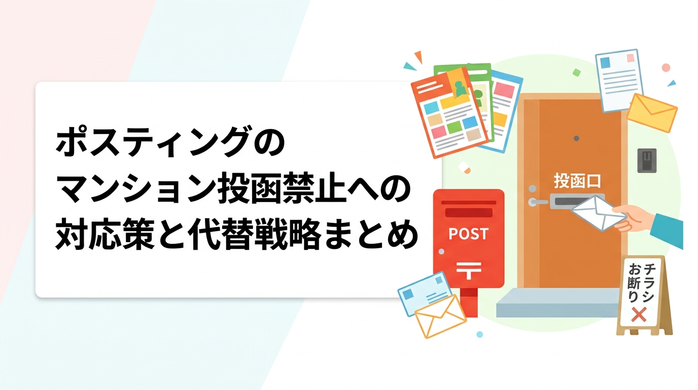マンションへのポスティングで「チラシお断り」表示や管理組合の禁止対応に悩む事業者向けに、実務的な対処法と代替集客策を誠実に解説します。