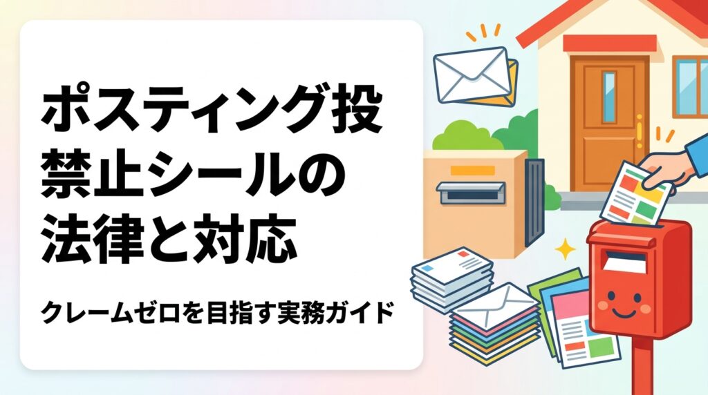 「チラシお断り」シールへの対応を法的観点から解説。不法侵入・不退去罪のリスクや民事トラブルを避けるための実務ポイント、信頼できる業者の選び方まで詳しく紹介します。