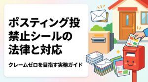 「チラシお断り」シールへの対応を法的観点から解説。不法侵入・不退去罪のリスクや民事トラブルを避けるための実務ポイント、信頼できる業者の選び方まで詳しく紹介します。