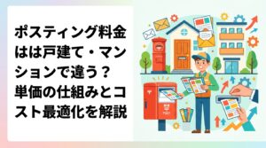 ポスティングの料金は戸建てと集合住宅で単価が異なります。なぜ差があるのか仕組みから解説し、配布方法の選択でコストを最適化する方法を実務的にご紹介します。