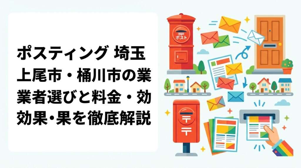 上尾市・桶川市でポスティングを依頼したい店舗・教室オーナー向けに、戸建て比率の高い郊外住宅地での軒並み配布の効果・料金目安・業者選びのポイントを実務的に解説します。