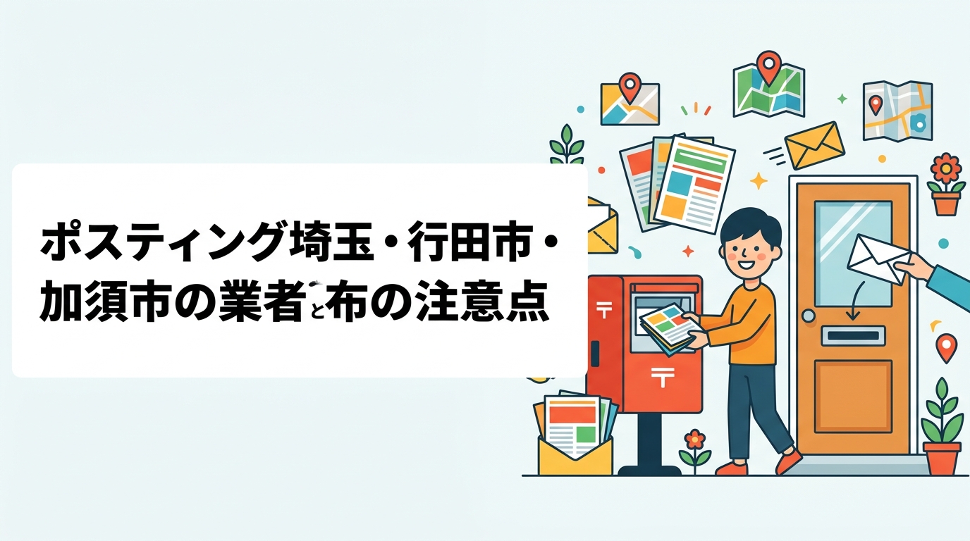 埼玉県の行田市・加須市でポスティングをお考えの方へ。農村部と住宅地が混在するエリアの配布密度・単価・コスト変動要因を実務的に解説。無料見積もり受付中。