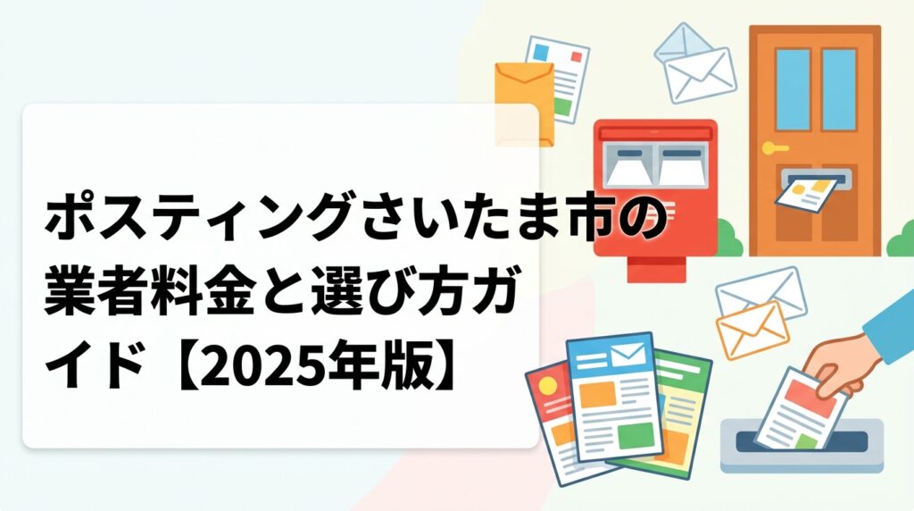 さいたま市でポスティングを検討中の方へ。業者選びのポイント・料金目安・エリア別配布方法の違いをわかりやすく解説。GPS報告で配布状況を確認でき、小ロットから大量配布まで対応可能な業者情報もご紹介します。