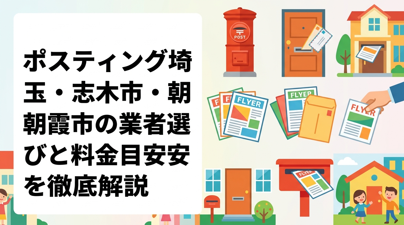 志木市・朝霞市でポスティングを検討中の事業者向けに、業者選びのポイント・料金目安・配布曜日の考え方・GPSレポートの見方まで実務的に解説します。