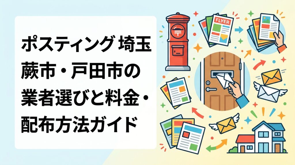 蕨市・戸田市でポスティングを検討中の方へ。集合住宅比率の高いエリア特性や配布方法の選び方、料金目安、追加費用なしの明朗会計まで実務的に解説します。