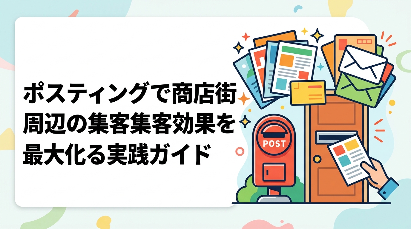 商店街・繁華街近くの店舗向けに、ポスティングで周辺エリアへ集客する方法を実務的に解説。エリア選定・配布タイミング・反響率の目安・配布方法の選び方まで具体的にまとめました。