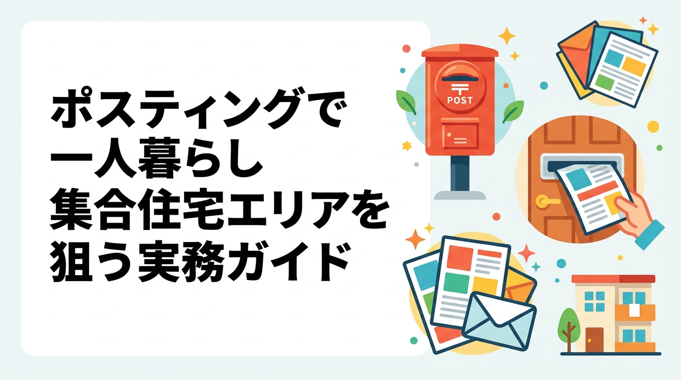 単身者向けサービスの集客にポスティングを活用するなら、一人暮らしが多い集合住宅エリアの選び方が鍵です。オートロック対応・配布密度・小ロット活用まで実務視点で解説します。