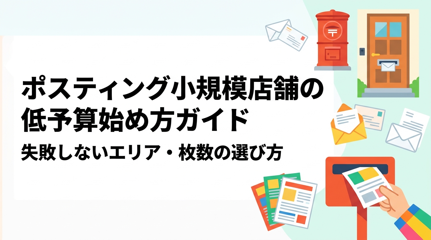 個人経営の飲食店・美容室・治療院がポスティングを低予算で始める方法を実務的に解説。小ロット対応・エリア最適化で費用を抑えながら反響を狙うコツ、枚数設定の手順まで詳しく紹介します。