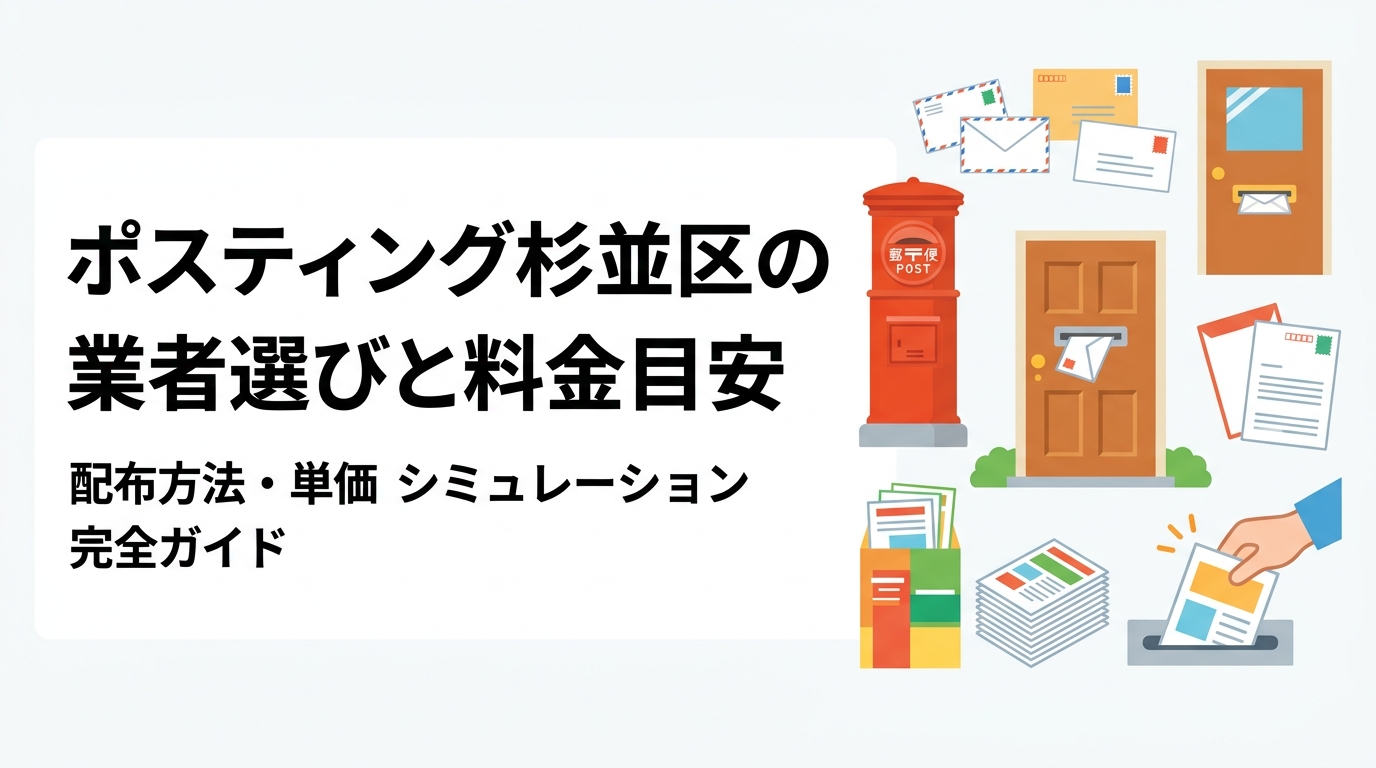 杉並区でポスティングを検討中の飲食店・サロン・治療院向けに、業者の選び方・料金目安・戸建て集合住宅の配布比率・GPS報告による安心の配布証明まで実務的に解説します。