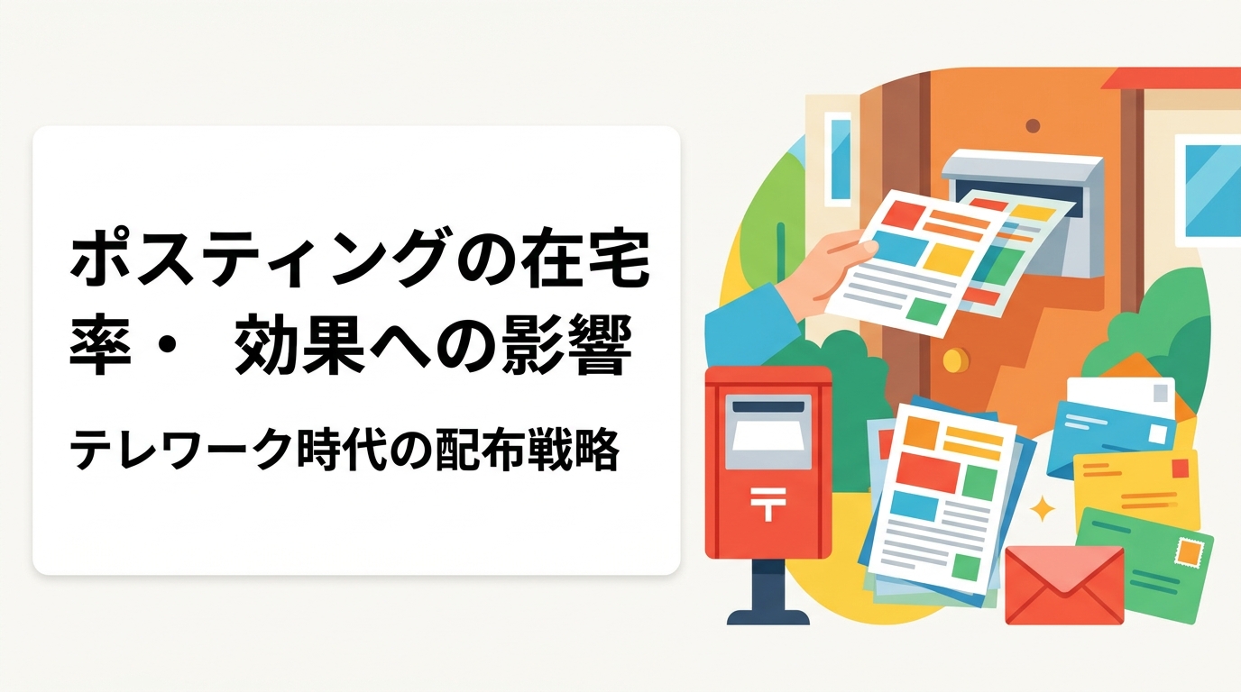 テレワーク普及で在宅率が上昇した今、ポスティングの接触機会はどう変わったか。総務省データをもとに在宅率が高い時間帯・エリアと効果的な配布タイミングを実務視点で解説します。
