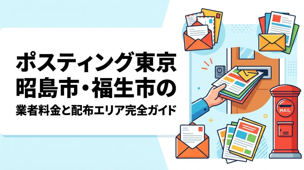 昭島市・福生市でポスティングを検討中の飲食・学習塾・整体の事業者向けに、多摩西部の住宅地構成・商圏半径の目安・料金・小ロット対応まで実務的に解説します。