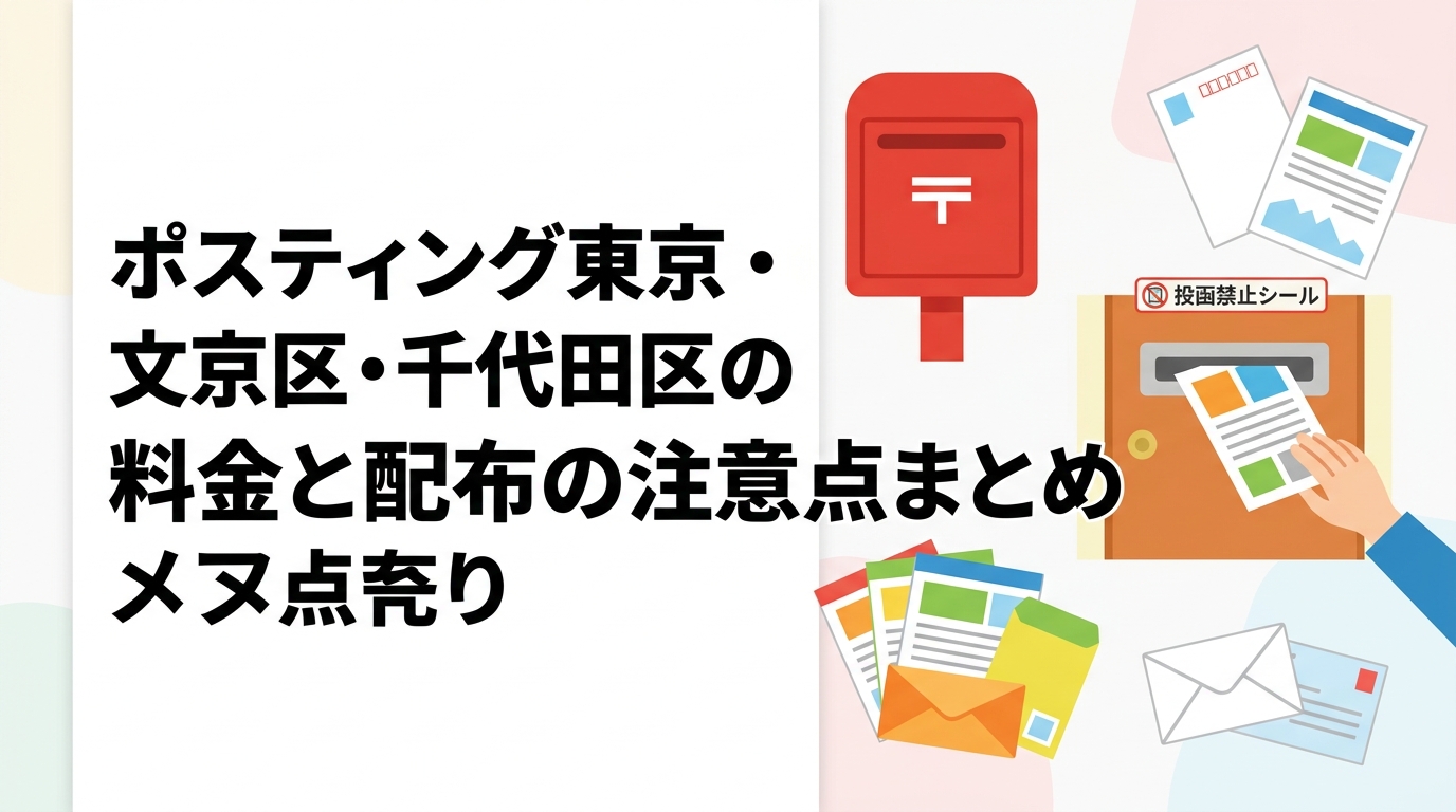 東京都心の文京区・千代田区でポスティングを検討中のクリニック・士業・サービス業向けに、配布可能世帯数の目安・単価・オートロック対応・投函禁止シールへの配慮などを実務目線で解説します。