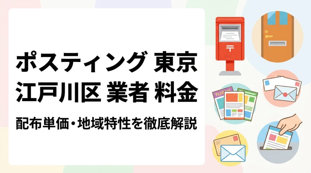 江戸川区のポスティング料金目安は3〜7円/枚。戸建て比率の高いエリアと集合住宅混在エリアの違い、GPS報告・明朗会計の選び方まで実務的に解説します。