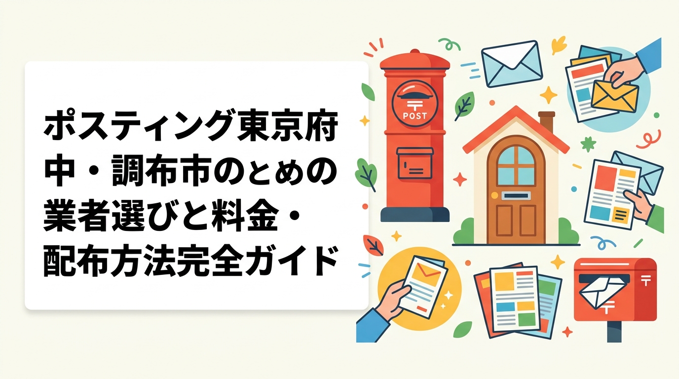 府中市・調布市でポスティングを検討中の店舗・塾オーナー向けに、多摩エリア住宅地の配布方法の使い分け・料金目安・小ロット対応まで実務的に解説します。