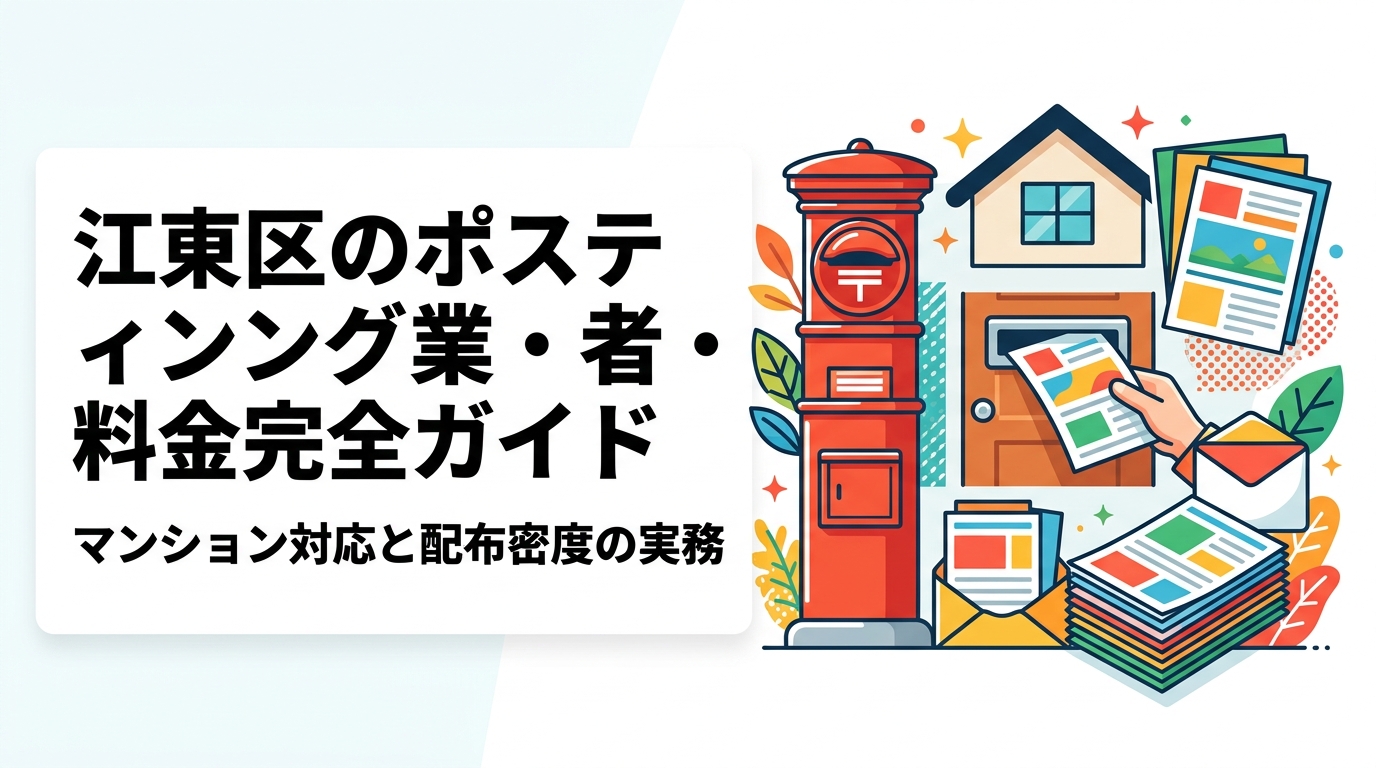 江東区でチラシ配布を依頼したい方向けに、ポスティング料金の目安・集合住宅対応・オートロック攻略・配布密度の考え方を実務目線で徹底解説。業者選びのポイントも紹介します。