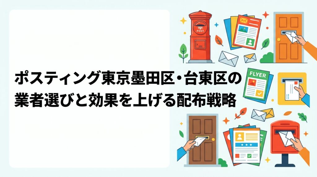 墨田区・台東区でポスティングを検討中の店舗オーナー必見。エリア特性・世帯数・配布方法の使い分けから業者選びのポイントまで実務的に解説します。