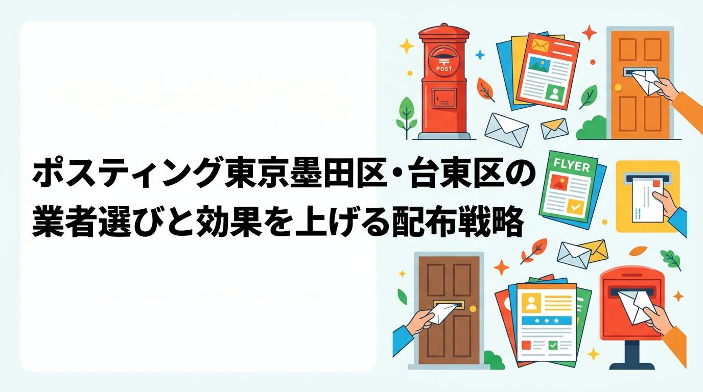 墨田区・台東区でポスティングを検討中の店舗オーナー必見。エリア特性・世帯数・配布方法の使い分けから業者選びのポイントまで実務的に解説します。