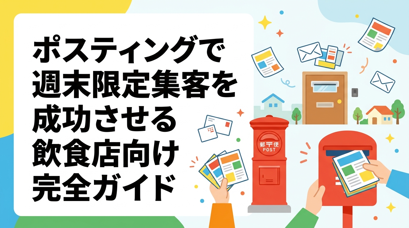 飲食店の週末集客にポスティングを活用する方法を徹底解説。配布タイミング(木〜金曜)と来店の相関、反響率の傾向、チラシ設計のコツまで実務的に紹介します。