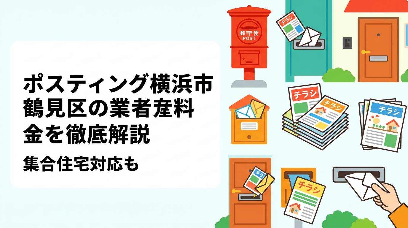 横浜市鶴見区でポスティングを検討中の飲食店・サービス業オーナー向けに、業者選びのポイント・料金目安・オートロックマンション対応・反響率の目安まで実務的に解説します。